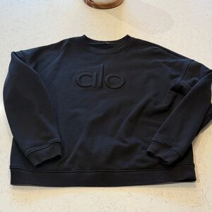 ALO Yoga Black Crewneck Sweater SZ XL